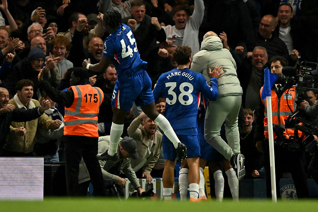 Chelsea boss Maresca celebrates against Liverpool (Photo by GLYN KIRK/AFP via Getty Images)