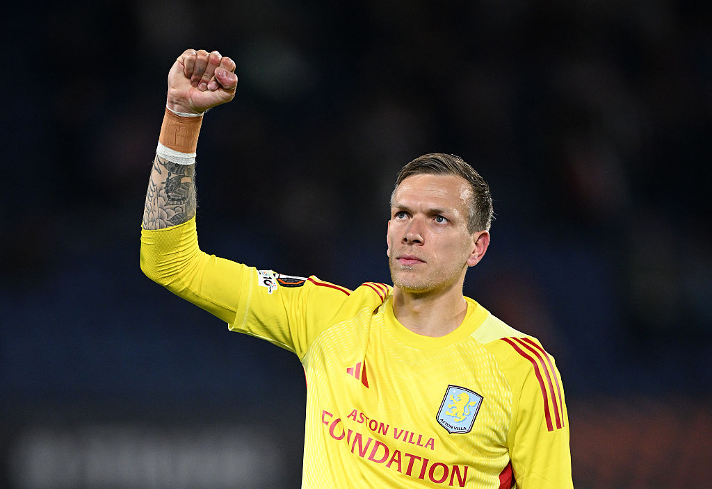 Aston Villa goalkeeper Marco Bizot