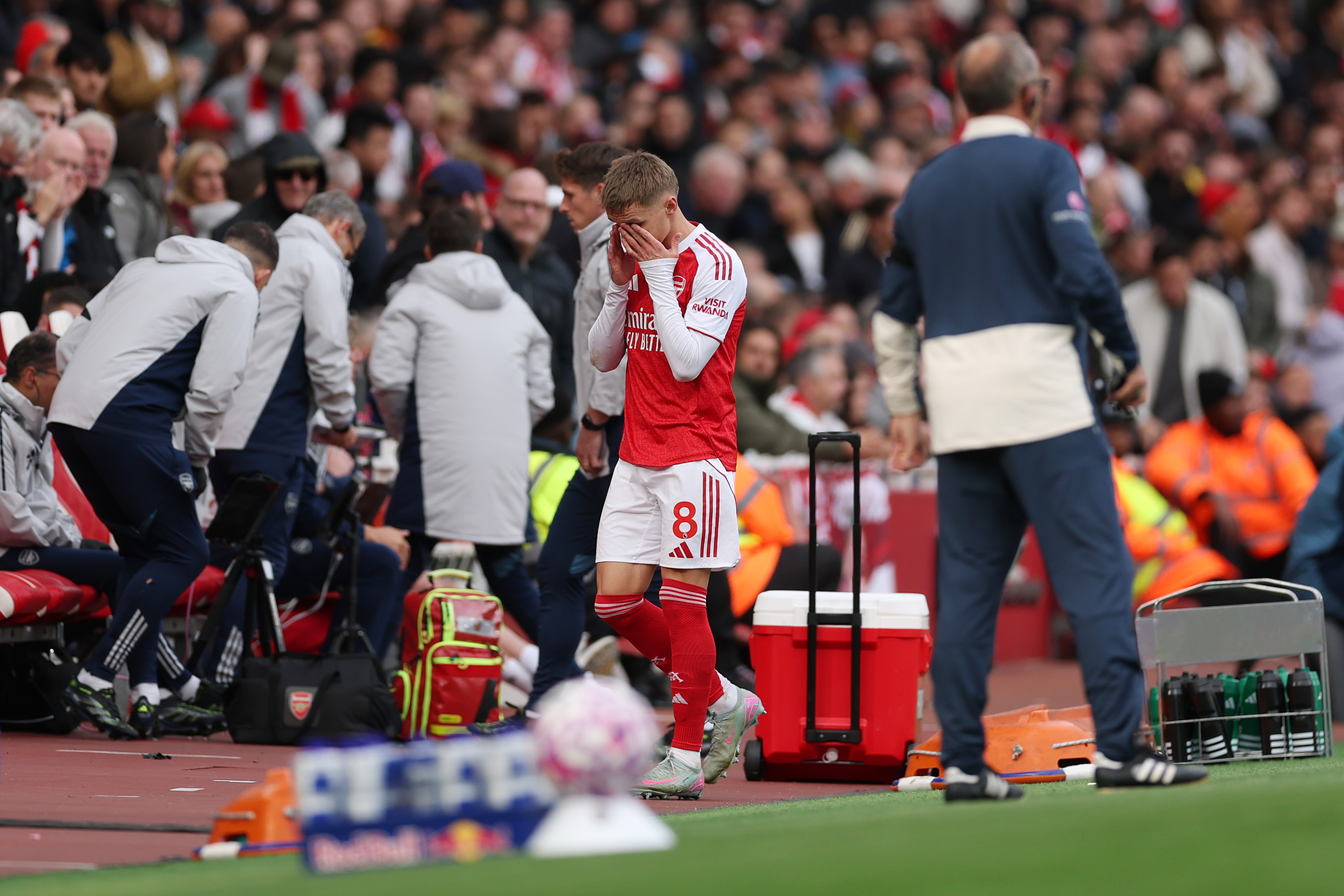 Martin Odegaard goes off injured