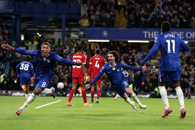 Chelsea celebrate Estevao's winner