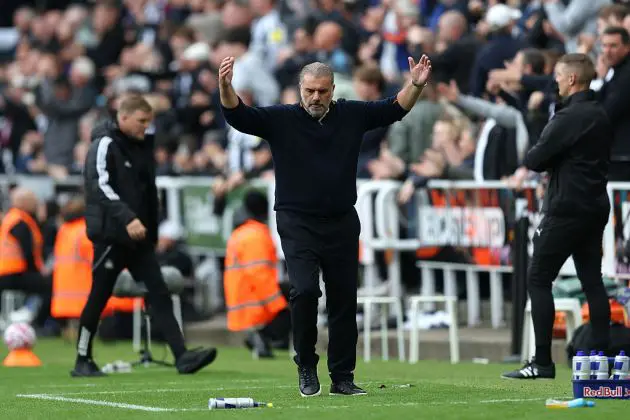 Ange Postecoglou during the loss to Newcastle