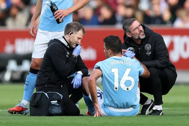 Rodri is injured against Brentford
