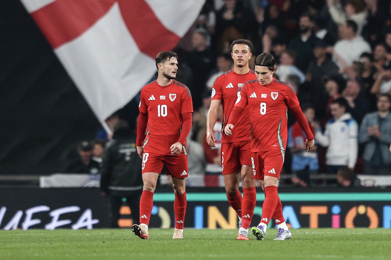 Wales in their defeat against England (Photo by Robin Jones/Getty Images)