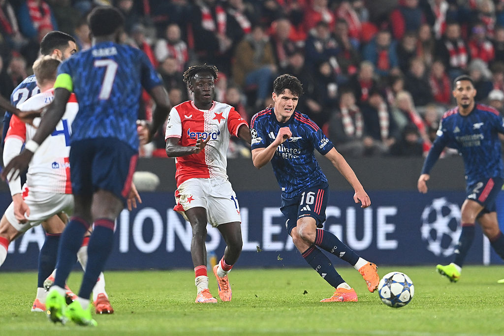 Christian Norgaard in action against Slavia Prague