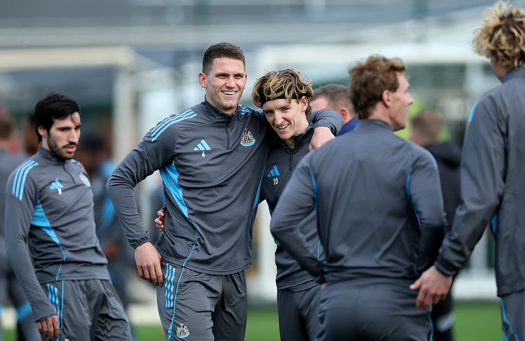 Newcastle players in training