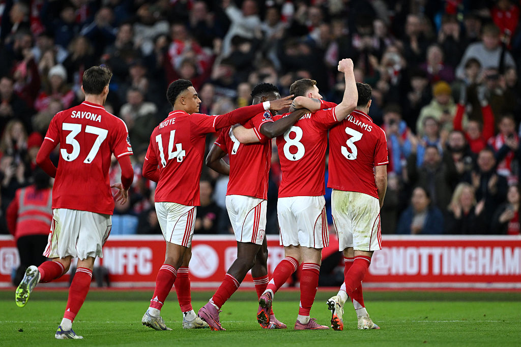 Nottingham Forest celebrate against Leeds