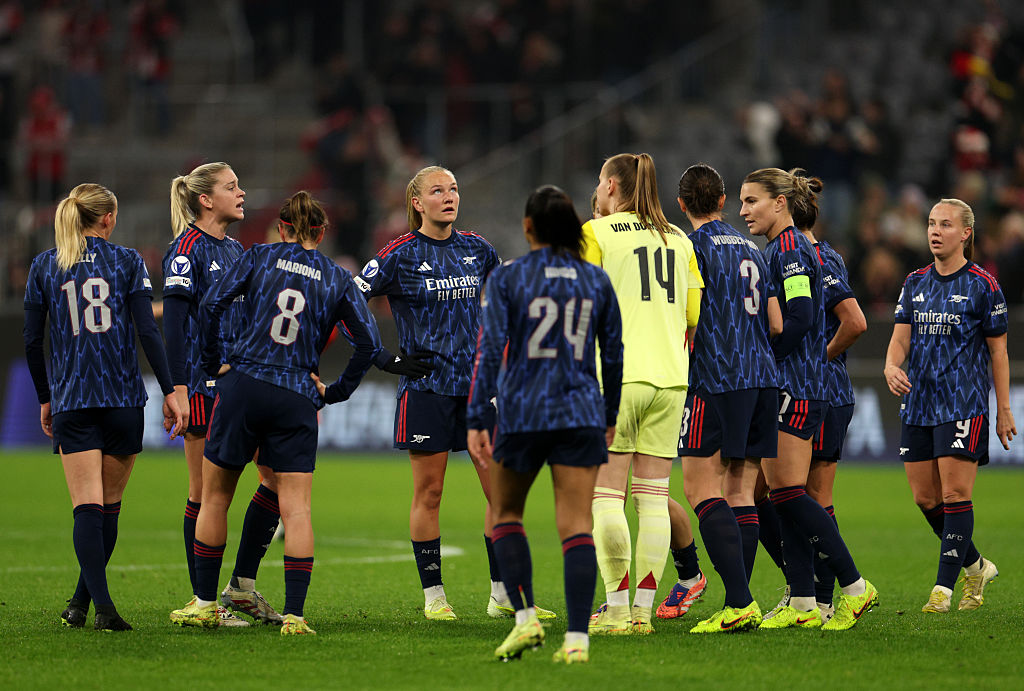 Arsenal Women during the game against Bayern