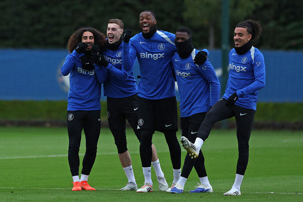 Chelsea players train (Photo by Adrian Dennis / AFP via Getty Images)