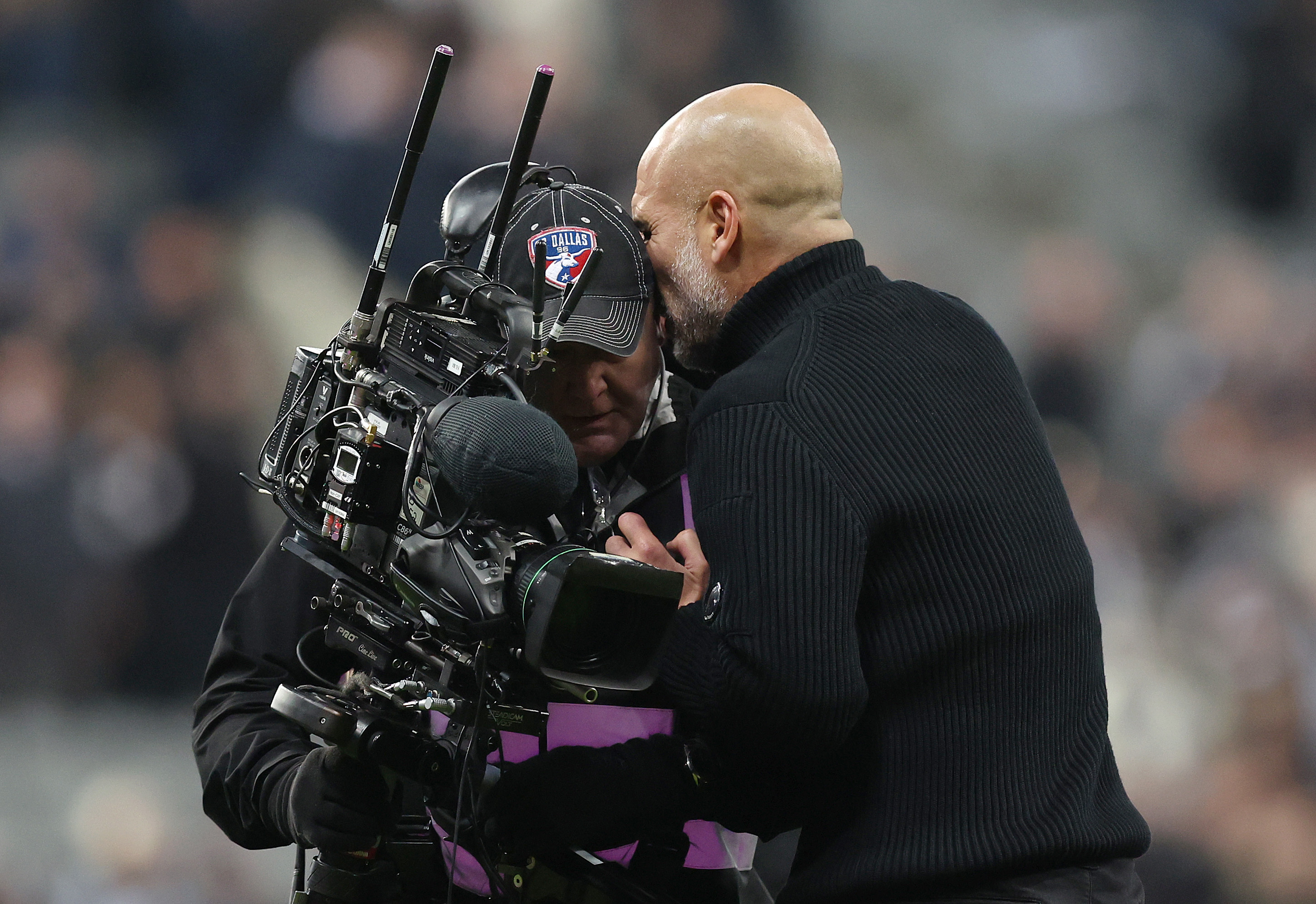 Pep Guardiola was seen remonstrating with a cameraman