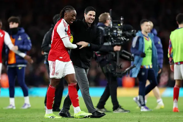 Ebere Eze and Mikel Arteta