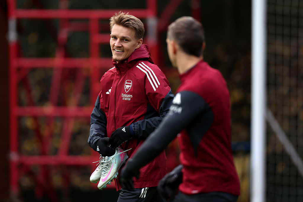 Martin Odegaard in Arsenal training