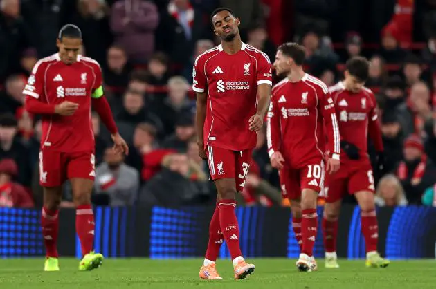 Liverpool were beaten at home by PSV Eindhoven