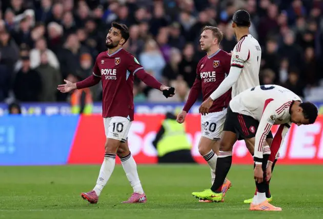 Lucas Paqueta after being sent off against Liverpool