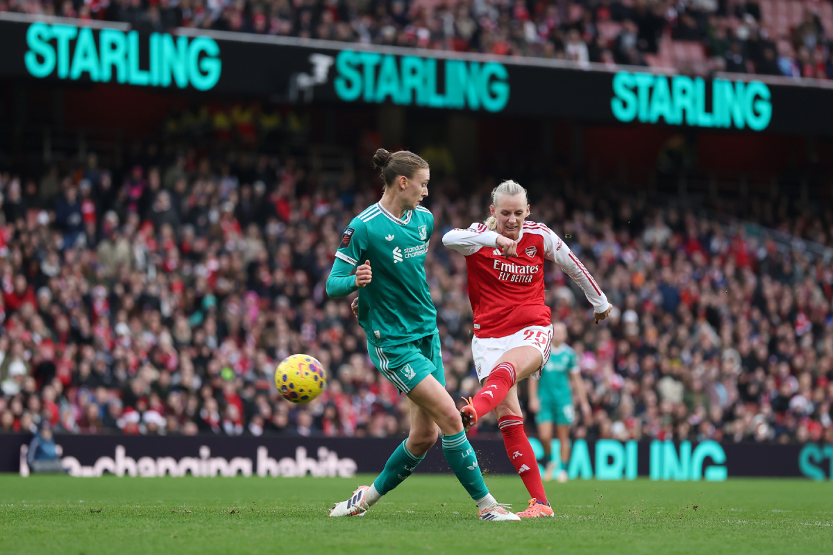 Stina Blackstenius scored a late winner for Arsenal (Photo by Alex Davidson/Getty Images)