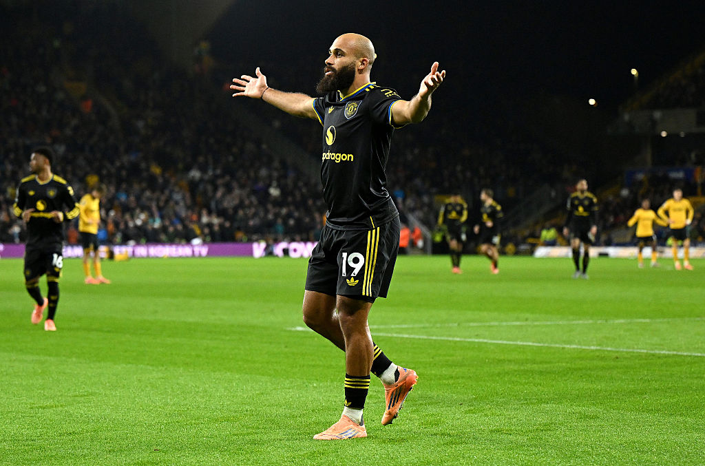 Bryan Mbeumo celebrates his goal
