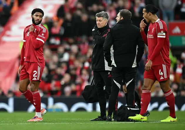 Joe Gomez goes off injured
