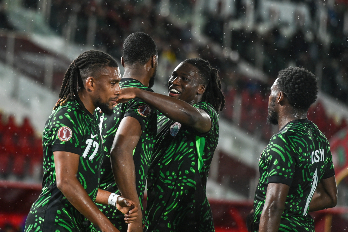 Nigeria celebrate in their opening AFCON game (Photo by Issam Zerrok / Hans Lucas / AFP via Getty Images)