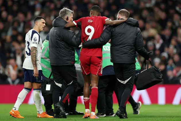 Alexander Isak goes off injured