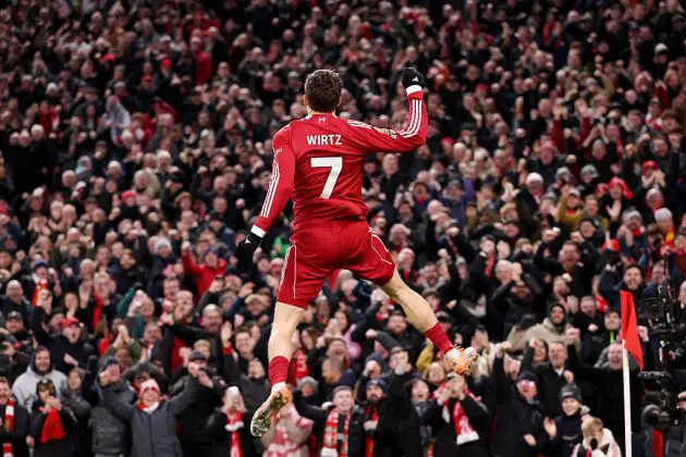 Florian Wirtz celebrates against Wolves