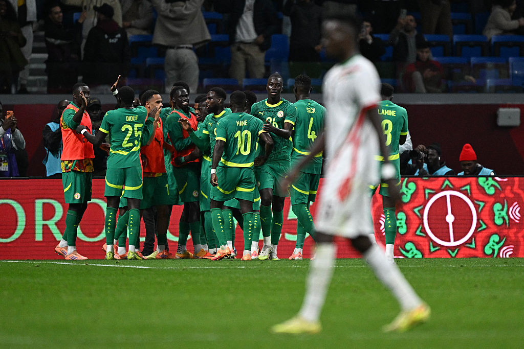 Senegal celebrate their win over Sudan