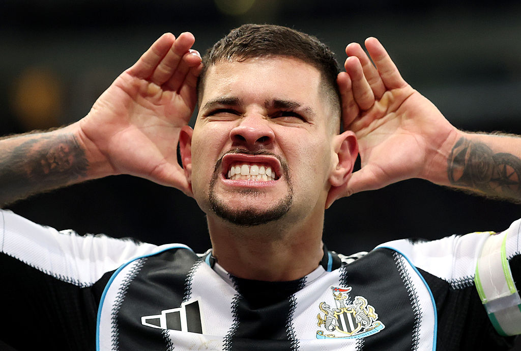 Bruno Guimaraes celebrates for Newcastle