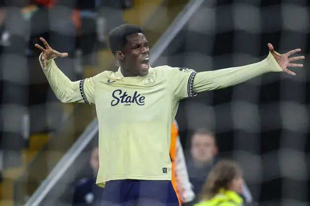 Thierno Barry celebrates against Aston Villa