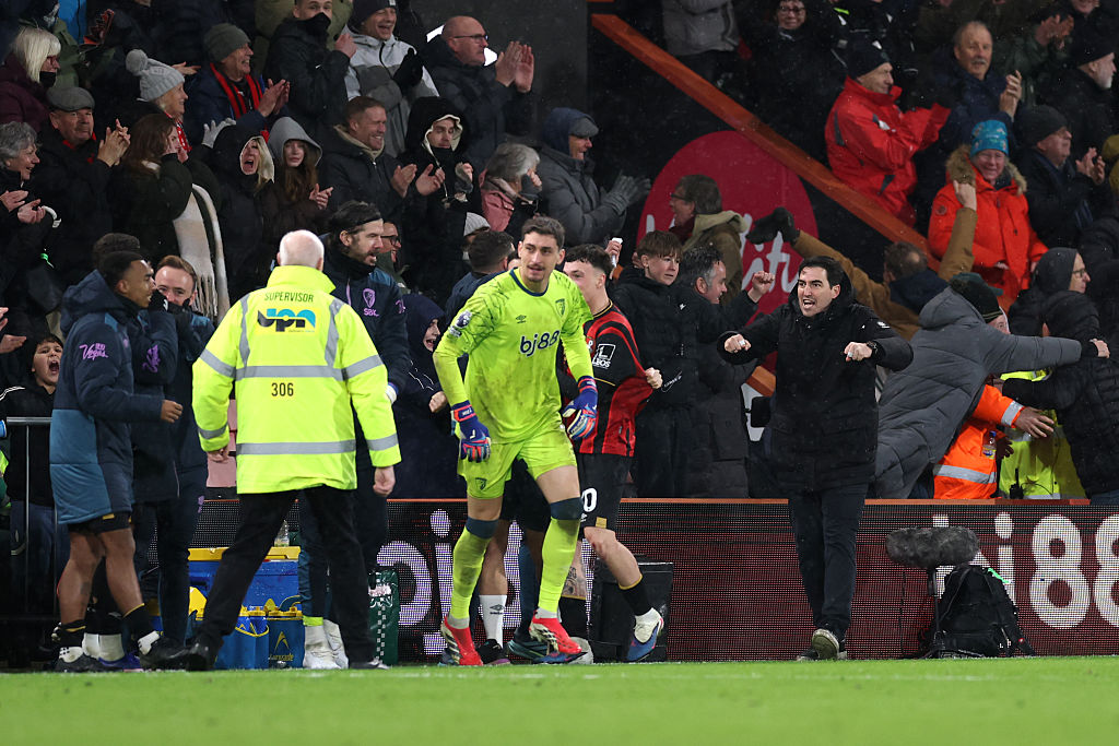 Bournemouth celebrate their last minute winner