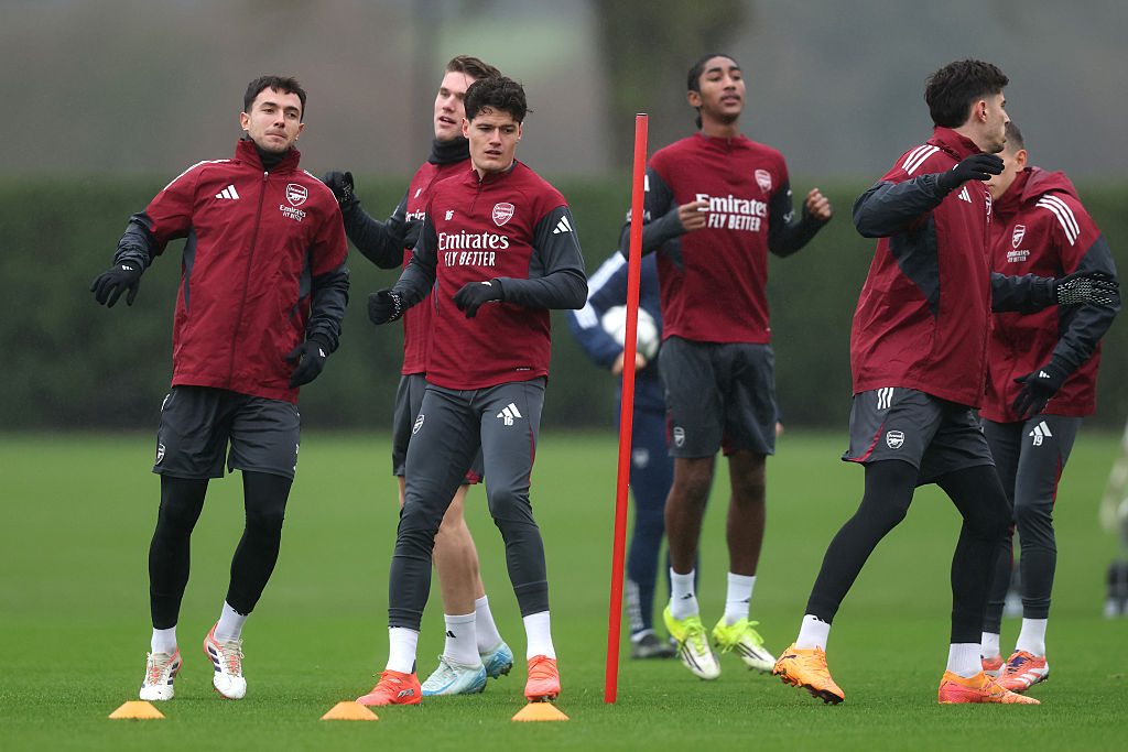 Christian Norgaard in Arsenal training