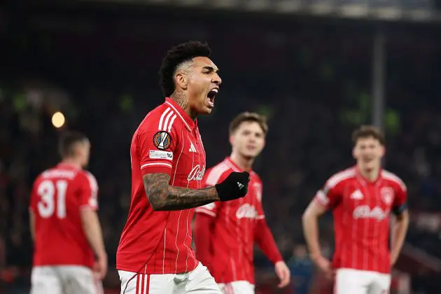 Igor Jesus celebrates for Nottingham Forest