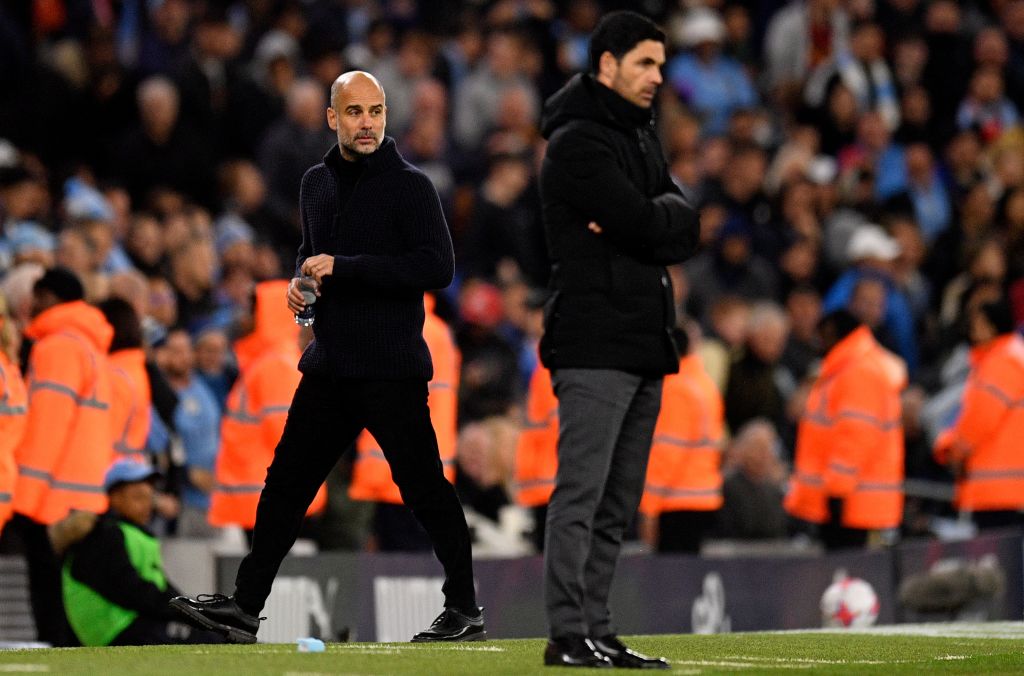 Mikel Arteta and Pep Guardiola