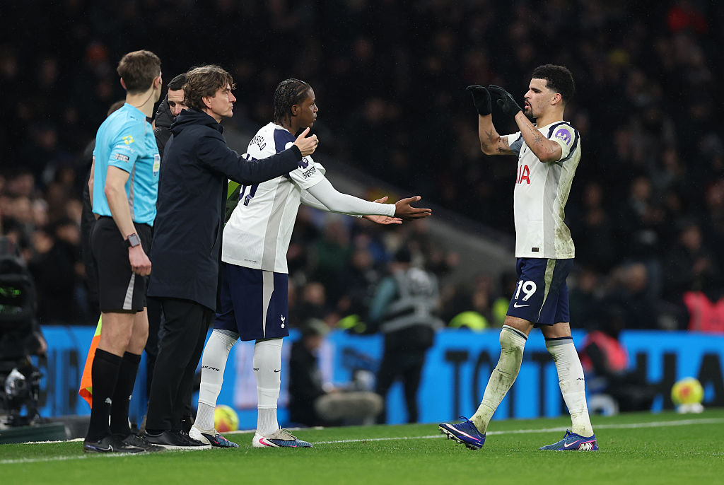 Dominic Solanke is taken off against Man City