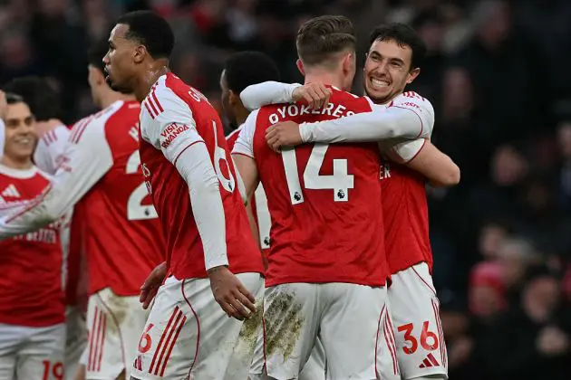 Viktor Gyokeres celebrates with his team-mates