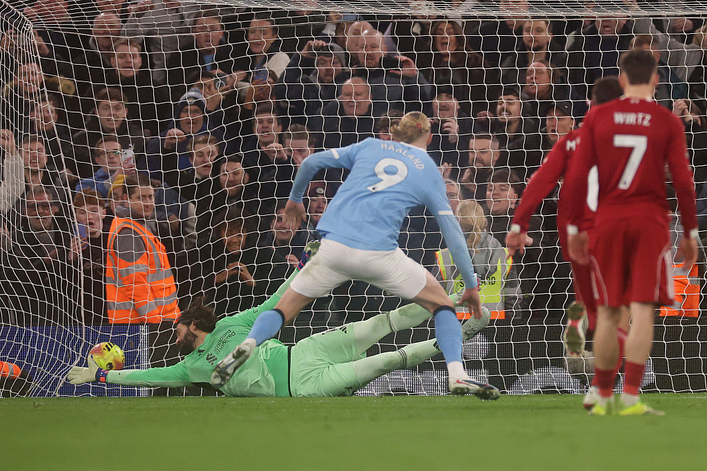 Erling Haaland scores from the spot