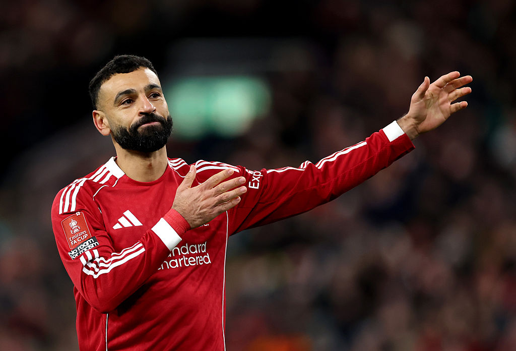 Mo Salah celebrates against Brighton