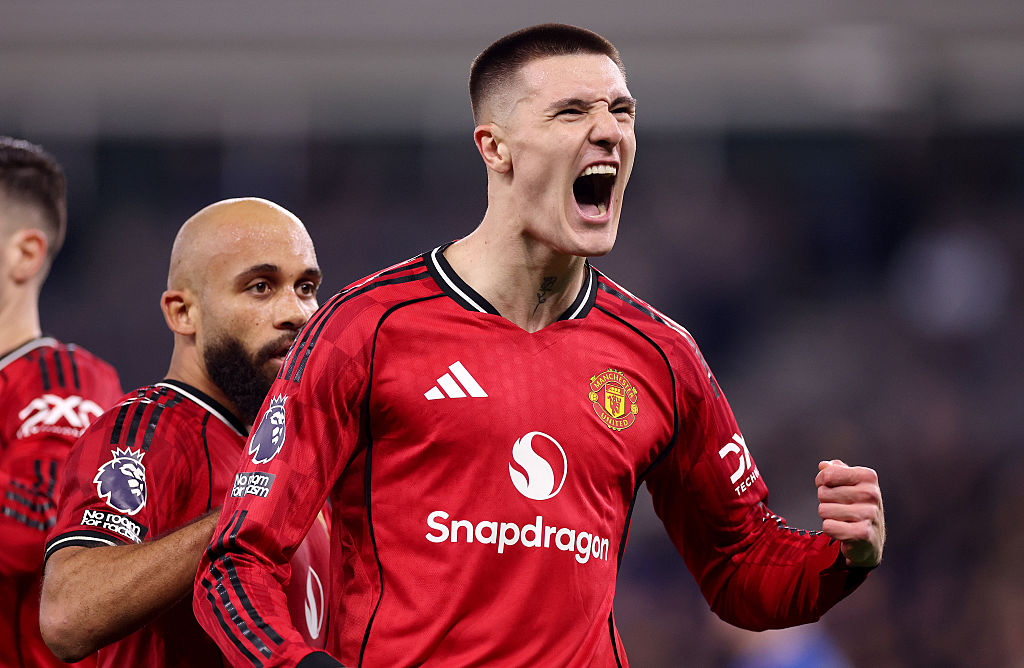 Benjamin Sesko celebrates against Everton