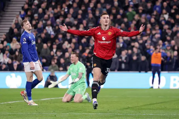 Benjamin Sesko celebrates against Everton