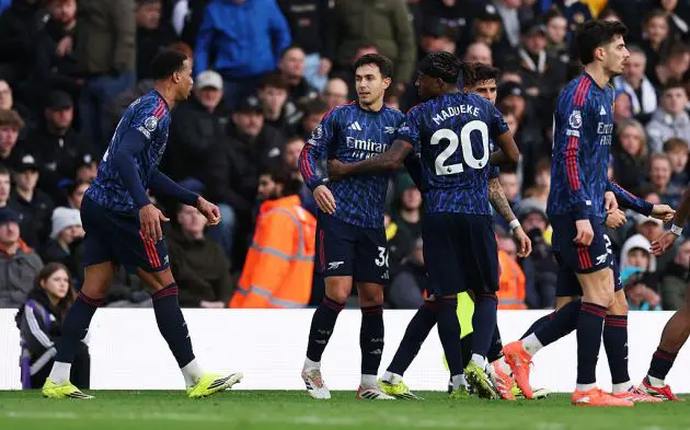 Martin Zubimendi with his Arsenal team-mates