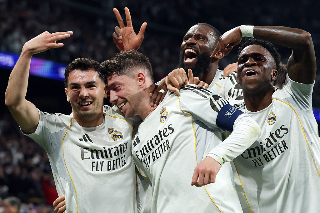 Real Madrid celebrate against Man City