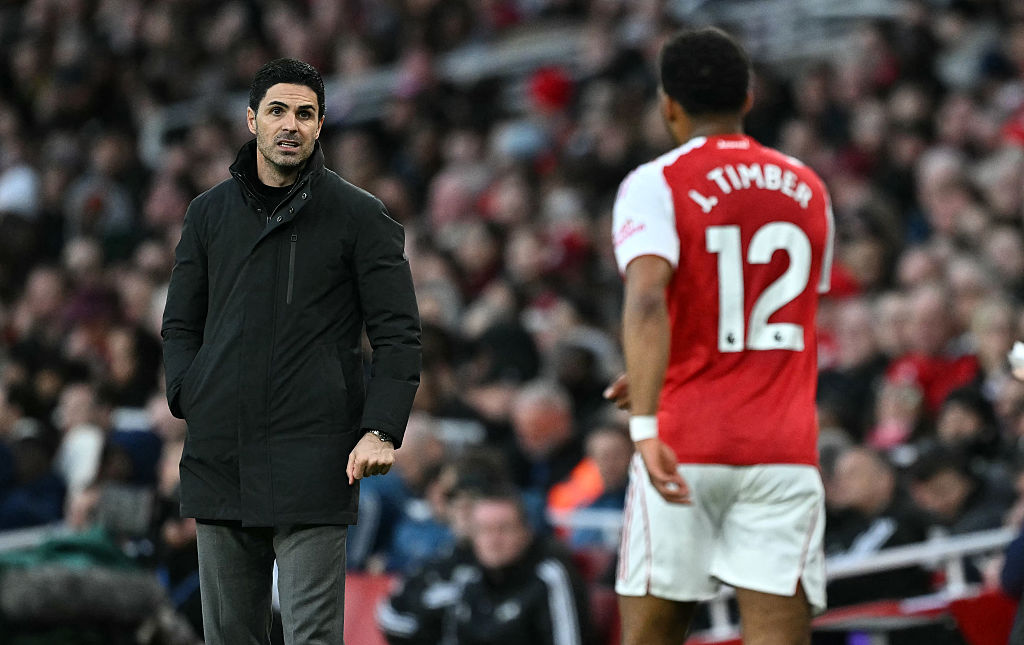 Mikel Arteta and Jurrien Timber