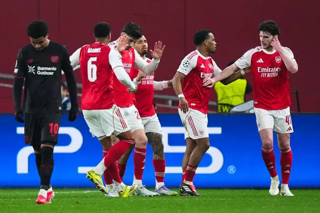 Kai Havertz celebrates with his Arsenal team-mates