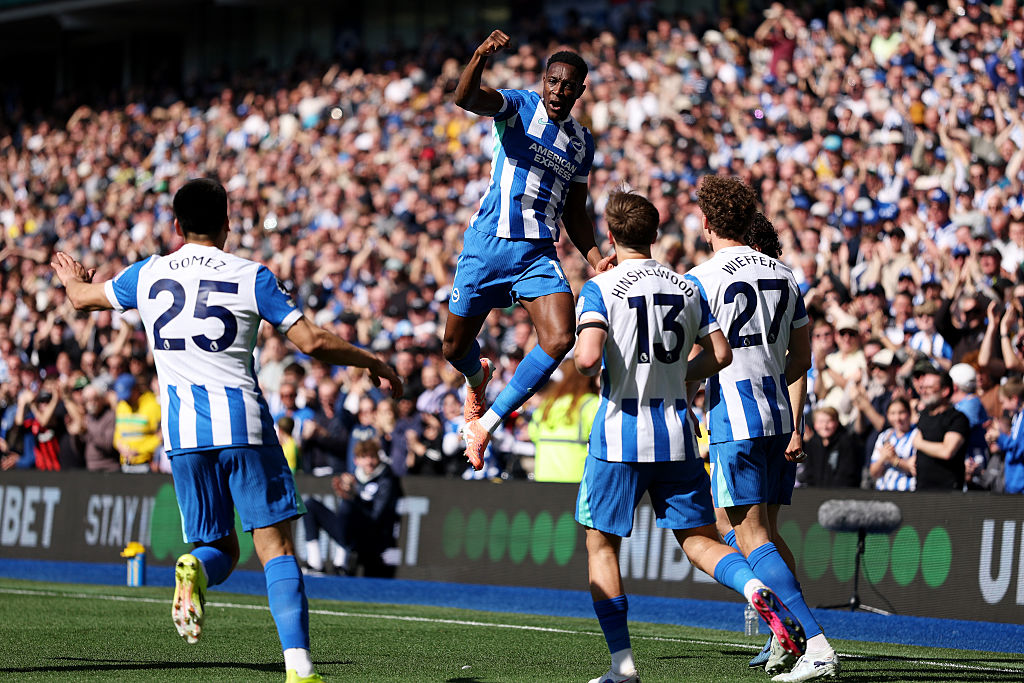 Danny Welbeck celebrates against Liverpool