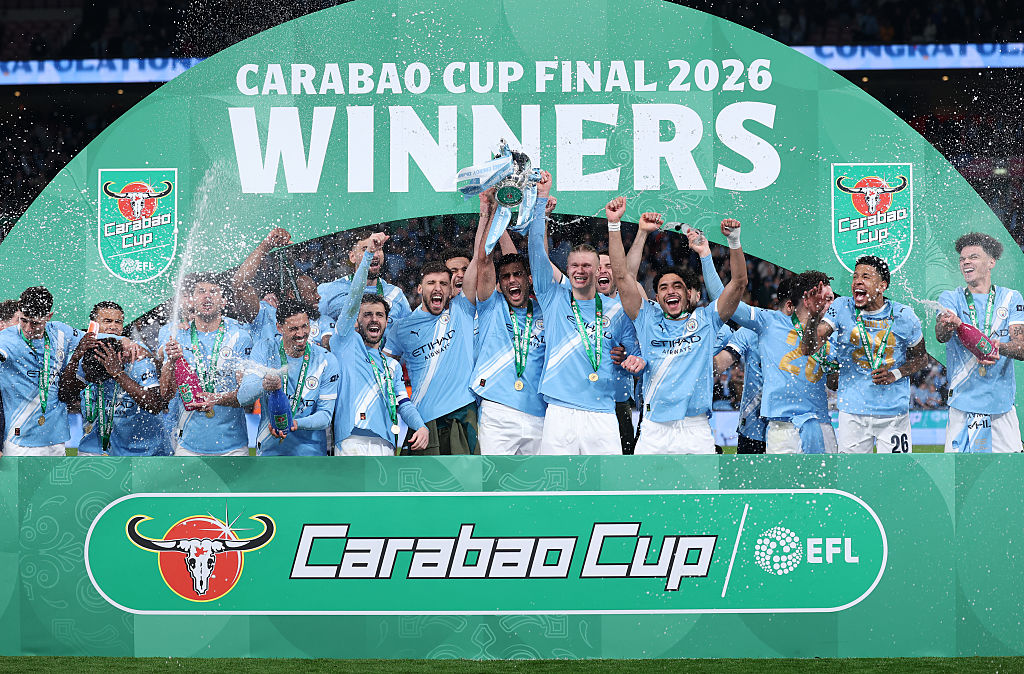 Man City lift the Carabao Cup trophy