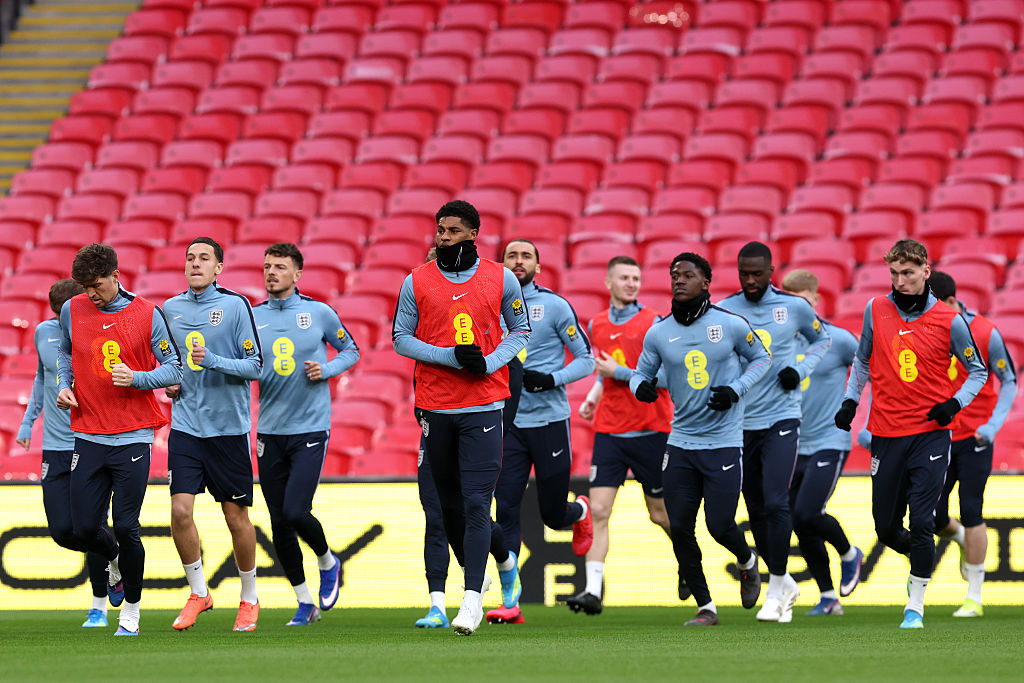 England train ahead of the game against Uruguay