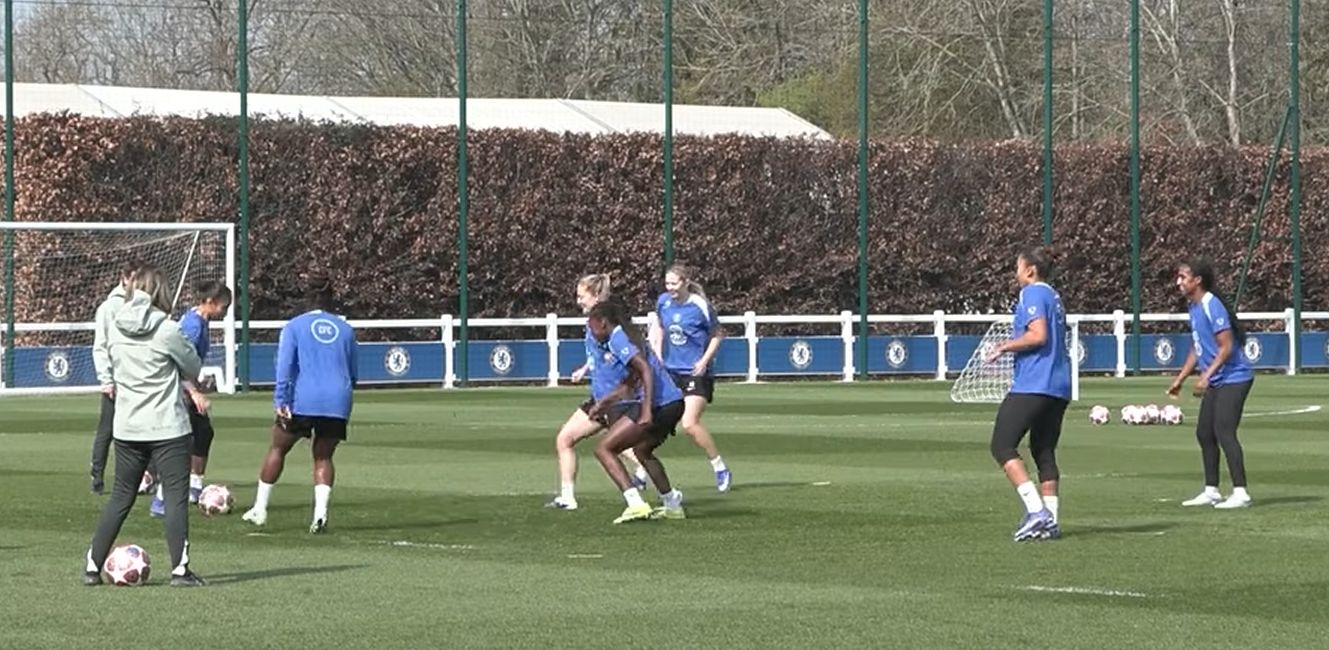 Chelsea Women train before their game against Arsenal