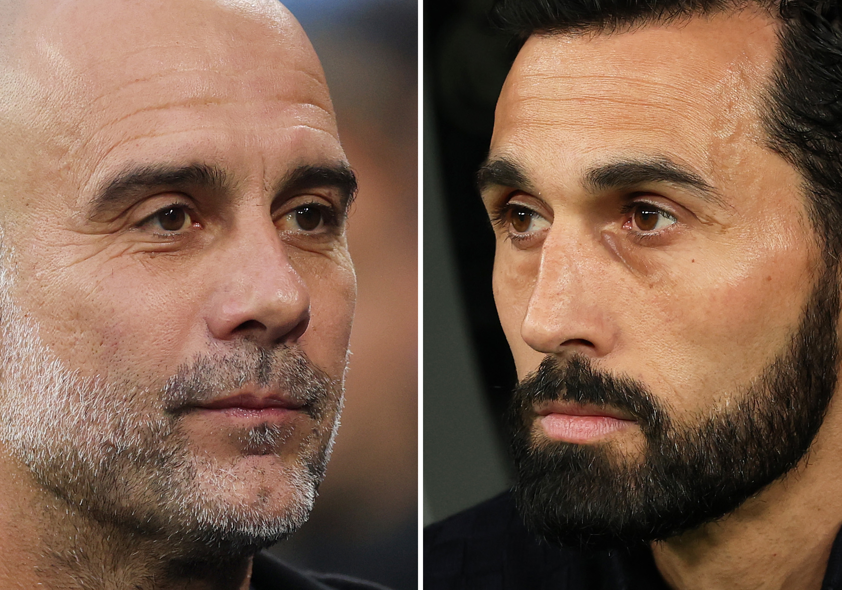 Pep Guardiola and Alvaro Arbeloa