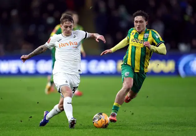 Ethan Galbraith in action for Swansea