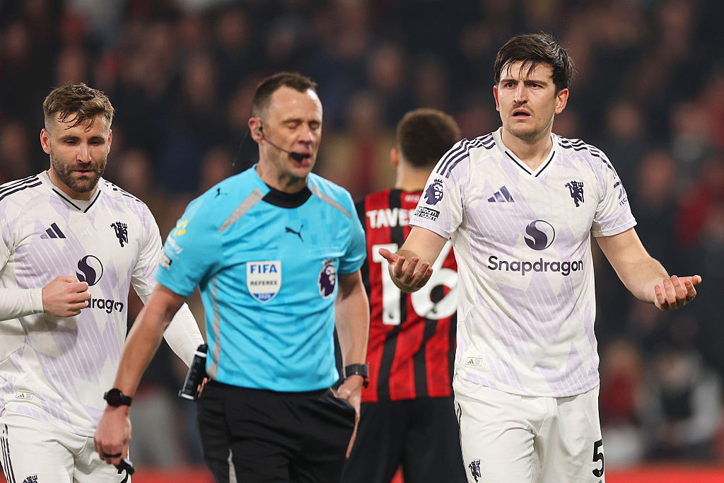 Harry Maguire was sent off against Bournemouth