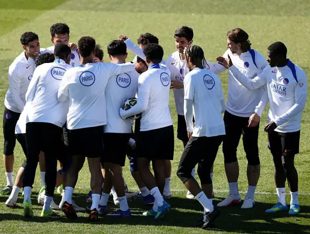 PSG players in training