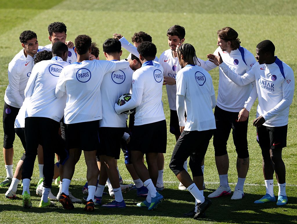 PSG players in training