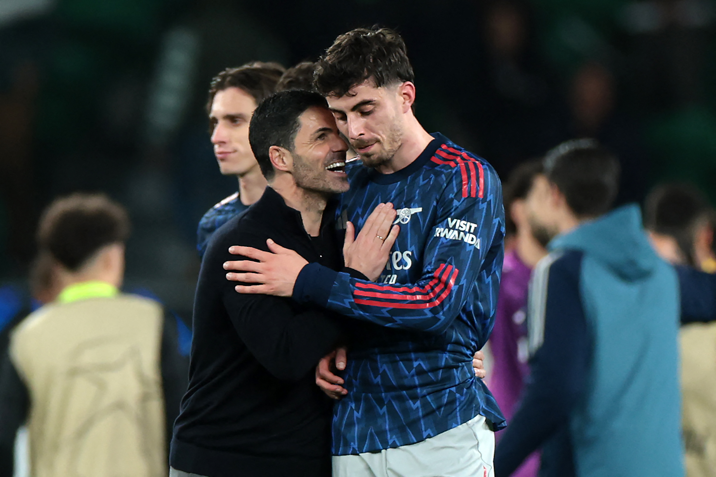 Mikel Arteta and Kai Havertz